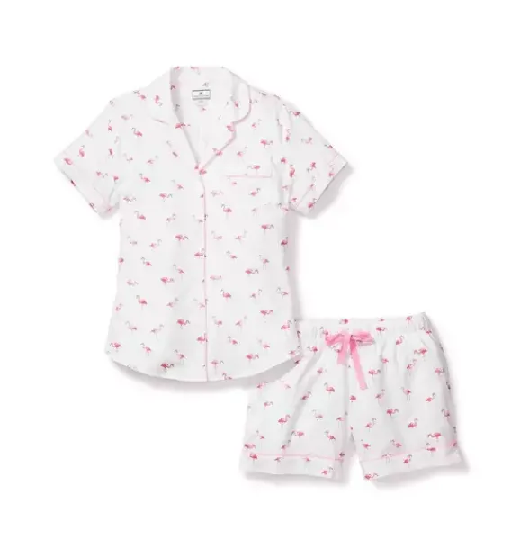 Janie and Jack Adult Pajamas|Petite Plume-Women's Twill Short Pajama Set in flamingos
