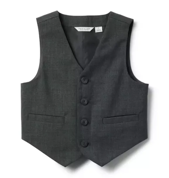 Janie and Jack Blazers & Vests|Jackets & Coats-Wool Suit Vest charcoal grey